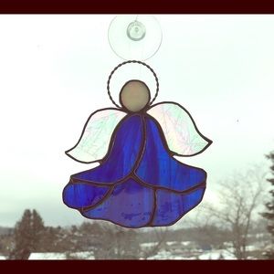 Handmade stained glass flower angel